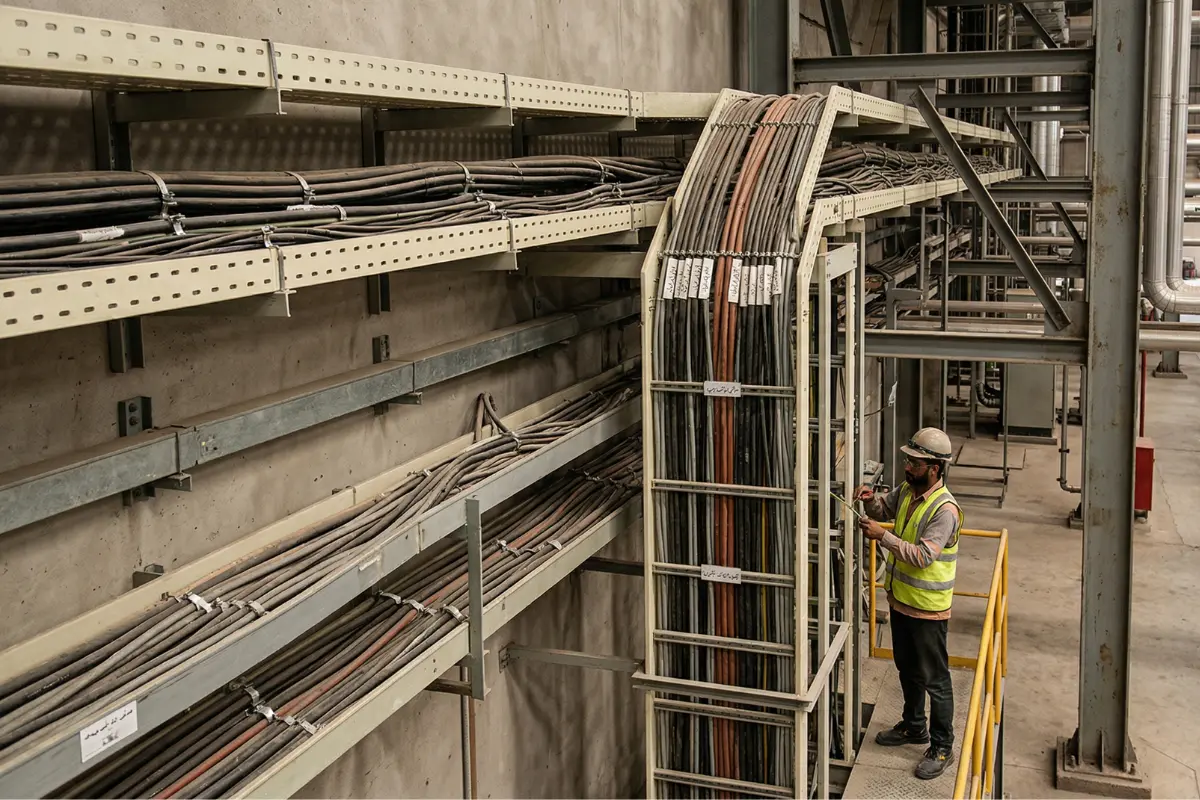 GRP FRP Cable Tray Ladder System Power Plant