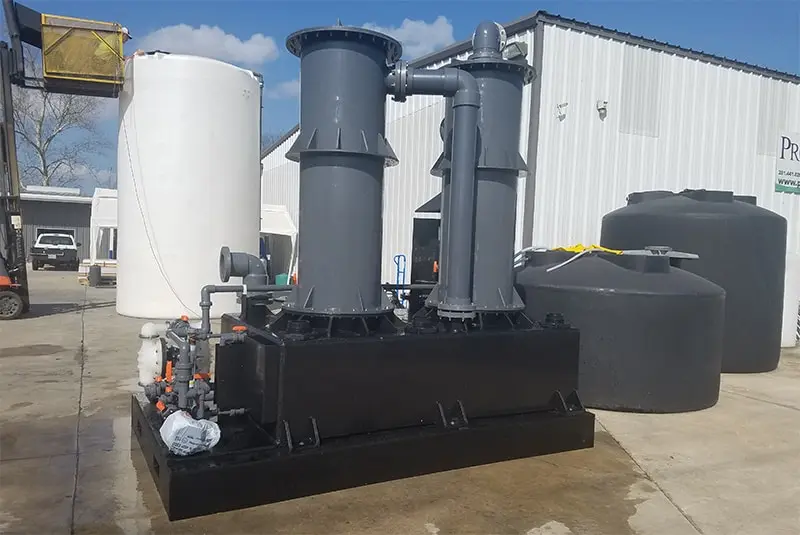 Industrial GRP/FRP chemical scrubbers and exhaust air treatment systems manufactured by Global Fiberglass Company